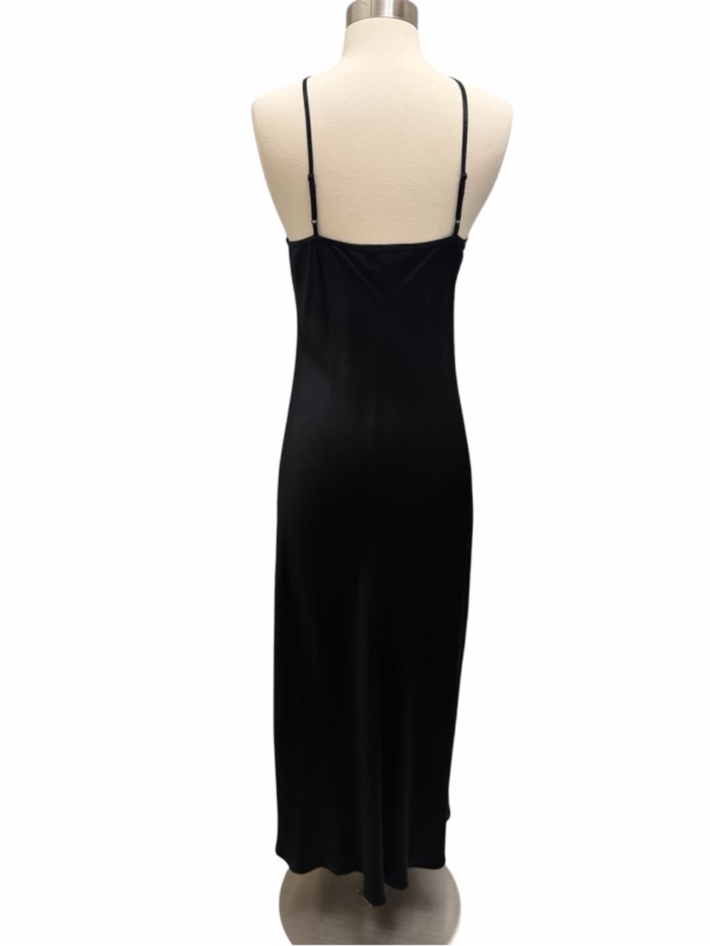 J. Crew Collection Halter Midi Slip Dress Luster Crepe Black Size 2 - Picture 3 of 8